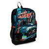CORAL HIGH 23765 KIDS SİYAH NEFTİ YARIŞ ARABASI DESENLİ DÖRT BÖLMELİ SIRT ÇANTASI