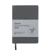 VICTORIAS JOURNALS 124-1472 14X20,5  SMYTH GÜMÜŞ YALDIZ KENARLI GÜNLÜK AJANDA A5 - GRİ