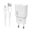 HYTECH HY-XT50L 12W 2.4A İPHONE BEYAZ ŞARJ KABLOSU VE EV TİPİ ŞARJ ADAPTÖRÜ