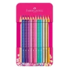 FABER CASTELL SPARKLE PARLAK RENKLER KURU BOYA KALEMİ METAL KUTU 12Lİ - 5171201737