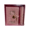VICTORIAS JOURNALS 525-1971 HUSH HUSH HELLO KITTY KİLİTLİ 13x18cm 80gr.160YP.ÇİZGİLİ DEFTER + KALEMLİK SET
