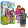 CIRCLE TOYS CRCL-112  AHŞAP AİLE KUKLA SETİ  6LI