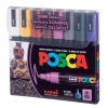 UNİ POSCA SU BAZLI MARKER KOYU RENKLER PC-5M 1.8-2.5 8Lİ SET