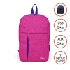 YAYGAN 14268 İBAG USB + AUX SOKETLİ 17 LAPTOP BÖLMELİ SIRT ÇANTASI KIRÇILLI PEMBE