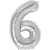 TEKNOPOİNT FOLYO  BALON 40 inç  RAKAM GÜMÜŞ  6