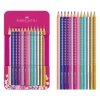 FABER CASTELL SPARKLE PARLAK RENKLER KURU BOYA KALEMİ METAL KUTU 12Lİ - 5171201737
