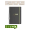 VICTORIAS JOURNALS 9209 14.8x21cm SERT KAPAK LASTİKLİ  SPİRALLİ GÜNLÜK AJANDA - SİYAH YEŞİL