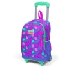 CORAL HIGH 23359 KİDS LAVANTA PEMBE KALP DESENLİ ÜÇ BÖLMELİ IŞIKLI TEKERLEKLİ ÇEKÇEKLİ OKUL SIRT ÇANTASI
