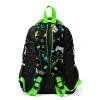 CORAL HIGH 23654 KIDS SİYAH FOSFORLU YEŞİL GAMER DESENLİ ÜÇ BÖLMELİ OKUL SIRT ÇANTASI