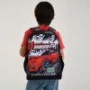 CORAL HIGH 23747 KİDS SİYAH KIRMIZI ANİME ARABA DESENLİ DÖRT BÖLMELİ SIRT ÇANTASI