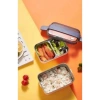 VAGONLIFE BL20183 PASLANMAZ ÇELİK YEMEK KABI - LUNCH BOX 2 KATLI 3 BÖLMELİ 1200 ML MAVİ