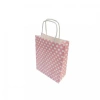 TEKNOPOİNT BÜKÜM SAPLI 11x6x15  HEDİYELİK KAĞIT ÇANTA PEMBE PUANTİYE