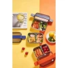 VAGONLIFE BL20183 PASLANMAZ ÇELİK YEMEK KABI - LUNCH BOX 2 KATLI 3 BÖLMELİ 1200 ML BEYAZ-TURUNCU