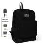 YAYGAN CORAL HIGH 24111 USB + AUX SOKETLİ LAPTOP BÖLMELİ SIRT ÇANTASI SİYAH
