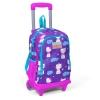 CORAL HIGH 23360 MOR KEDİ DESENLİ IŞIKLI TEKERLEKLİ ÇEKÇEKLİ SIRT ÇANTASI
