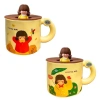 HUN CERAMİC 2-341 I LITTLE GIRL SİLİKON KAPAKLI PORSELEN MUG KUPA - TEKLİ
