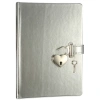 VICTORIAS JOURNALS 1026 13x18cm 80gr.160YP. HUSH-HUSH KUTULU KİLİTLİ ÇİZGİLİ DEFTER METALİK GÜMÜŞ