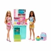BARBIE HJY94 CELEBRATION BROOKLYN VE MALİBU PASTA YAPIYOR OYUN SETİ 3+
