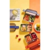 VAGONLIFE BL20183 PASLANMAZ ÇELİK YEMEK KABI - LUNCH BOX 2 KATLI 3 BÖLMELİ 1200 ML MAVİ