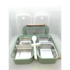 VAGONLIFE BL2221-2 PASLANMAZ ÇELİK YEMEK KABI - LUNCH BOX 2 KATLI 3 BÖLMELİ 1600 ML YEŞİL