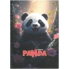 GIPTA PANDA SPİRALLİ KARTON KAPAK A4 80YP. KARELİ  DEFTER
