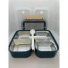 VAGONLIFE BL2221-2 PASLANMAZ ÇELİK YEMEK KABI - LUNCH BOX 2 KATLI 3 BÖLMELİ 1600 ML LACİVERT