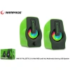 RAMPAGE RMS-G7  FALSETTO 2.0 6Watt RGB LEDLİ GAMING USB 1+1 HOPARLÖR YEŞİL