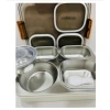 VAGONLİFE ÇELİK YEMEK KABI TEK KATLI 4 BÖLMELİ 1200 ML - LUNCH BOX XC-7080