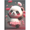 GIPTA PANDA SPİRALLİ KARTON KAPAK A4 80YP. KARELİ  DEFTER