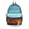 CORAL HIGH 23766 KIDS TURUNCU LACİVERT BASKETBOL DESENLİ DÖRT BÖLMELİ SIRT ÇANTASI