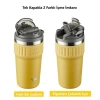 VAGONLİFE  T2023 TKK PİPETLİ KULLANIM ASKILI ÇELİK TERMOS MUG 630 ML TUNGSTEN STEEL SARI