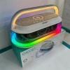 FANIX KP-575 OKOP RGB LIGHT WIRELESS SPEAKER SAAT-ŞARJ İSTASYONU MASAÜSTÜ HOPARLÖR YATAY GÜMÜŞ