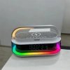 FANIX KP-575 OKOP RGB LIGHT WIRELESS SPEAKER SAAT-ŞARJ İSTASYONU MASAÜSTÜ HOPARLÖR YATAY GÜMÜŞ
