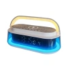 FANIX KP-575 OKOP RGB LIGHT WIRELESS SPEAKER SAAT-ŞARJ İSTASYONU MASAÜSTÜ HOPARLÖR YATAY GÜMÜŞ