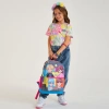 CORAL HIGH 23737 KİDS GRİ MAVİ PEMBE ANİME DESENLİ DÖRT BÖLMELİ SIRT ÇANTASI
