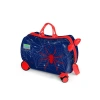 CORAL HIGH  16367 LACİVERT KIRMIZI ÖRÜMCEK DESENLİ  OTUR-ÇEK ÇOCUK VALİZİ