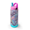 CORAL HIGH 38306 KIDS PASTEL RENKLİ KELEBEK DESENLİ KATLANIR AĞIZLI PİPETLİ ÇELİK TERMOS 650ML