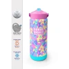 CORAL HIGH 38301 KIDS SARI PEMBE LAVANTA KAMUFLAJ DESENLİ KATLANIR AĞIZLI PİPETLİ ÇELİK TERMOS 650ML