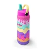 CORAL HIGH 38377 KIDS PEMBE RENGARENK DONDURMA DESENLİ KATLANIR AĞIZLI PİPETLİ ÇELİK TERMOS 650ML