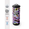 CORAL HIGH 38330 KIDS SİYAH RENKLİ NEON DESENLİ KATLANIR AĞIZLI PİPETLİ ÇELİK TERMOS 650ML