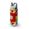 CORAL HIGH 38392 KIDS RENKLİ BLOK DESENLİ KATLANIR AĞIZLI PİPETLİ ÇELİK TERMOS 650ML