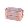 VAGONLİFE ÇELİK YEMEK KABI 2 KATLI BÖLMELİ 1200 ML - LUNCH BOX  BL2215  PEMBE