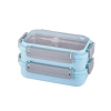 VAGONLİFE ÇELİK YEMEK KABI 2 KATLI BÖLMELİ 1200 ML - LUNCH BOX  BL2215 TURKUAZ