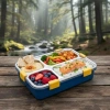 VAGONLİFE PASLANMAZ ÇELİK BÖLMELİ YEMEK KABI - LUNCH BOX 4 BÖLMELİ BL50433-1  850 ML - MAVİ