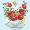 DIAMOND DOTZ SD3.405 TEATIME POPPIES 32x32 cm BONCUK TABLO KİTİ