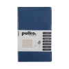 PULKO NOTEBOOK PND021 ESNEK KAPAK 13x21cm 80gr.80 SAYFA TERMO DERİ TERZİ DİKİŞ SIRT ÇİZGİLİ NOT DEFTERİ - LACİVERT