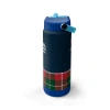 CORAL HIGH 38307 KIDS LACİVERT EKOSE FİYONK DESENLİ KATLANIR AĞIZLI PİPETLİ ÇELİK TERMOS 650ML