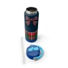 CORAL HIGH 38307 KIDS LACİVERT EKOSE FİYONK DESENLİ KATLANIR AĞIZLI PİPETLİ ÇELİK TERMOS 650ML
