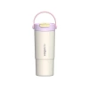 VAGONLİFE ÇELİK PİPETLİ/PİPETSİZ KULLANIM SİLİKON EL ASKILI MATARA/TERMOS VGN1102 660ML  - KREM