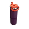 STANLEY 10-09993-538 PİPETLİ THE ICEFLOW FLİP STRAW 0.88 L. PASLANMAZ ÇELİK TERMOS MOR TURUNCU
